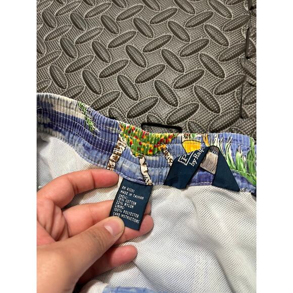 Vintage‎ Polo Ralph Lauren Mens L Swim Trunks Board Shorts Palm Tree Beach - Picture 3 of 9